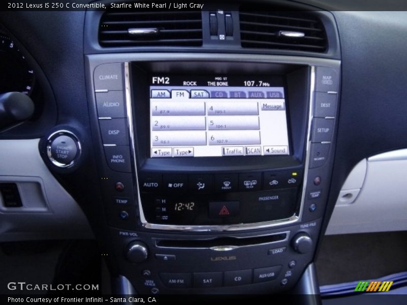 Starfire White Pearl / Light Gray 2012 Lexus IS 250 C Convertible