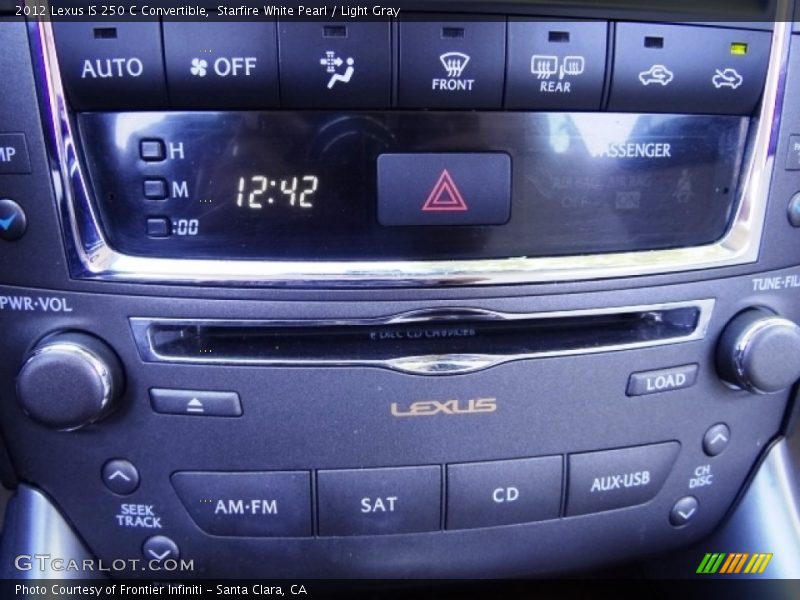 Starfire White Pearl / Light Gray 2012 Lexus IS 250 C Convertible