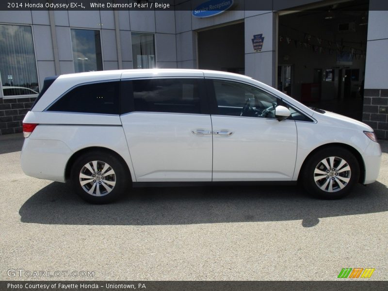 White Diamond Pearl / Beige 2014 Honda Odyssey EX-L