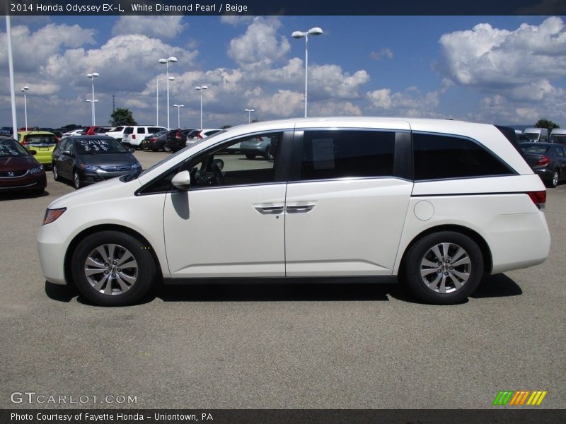 White Diamond Pearl / Beige 2014 Honda Odyssey EX-L