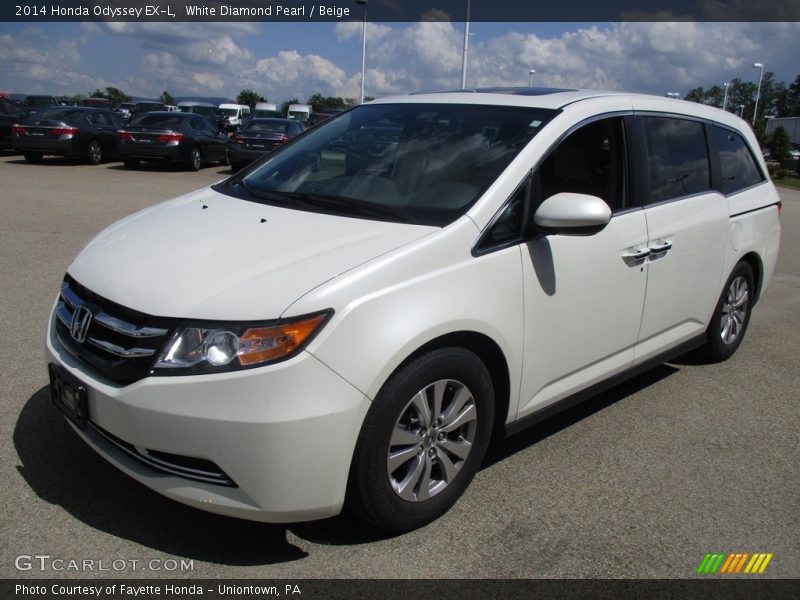 White Diamond Pearl / Beige 2014 Honda Odyssey EX-L