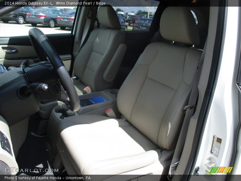White Diamond Pearl / Beige 2014 Honda Odyssey EX-L