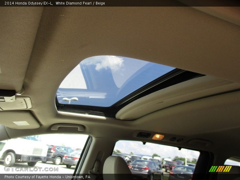 White Diamond Pearl / Beige 2014 Honda Odyssey EX-L