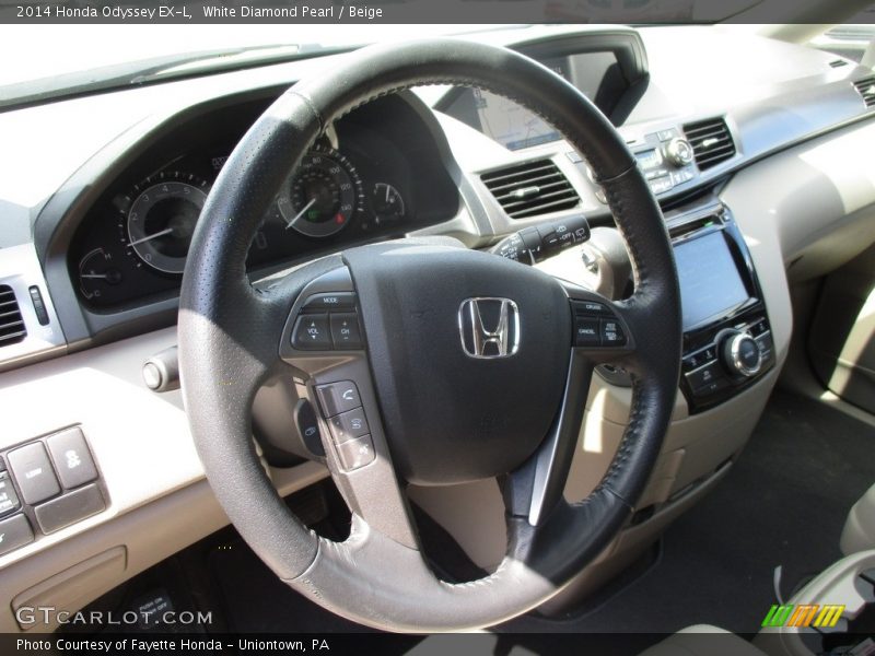 White Diamond Pearl / Beige 2014 Honda Odyssey EX-L