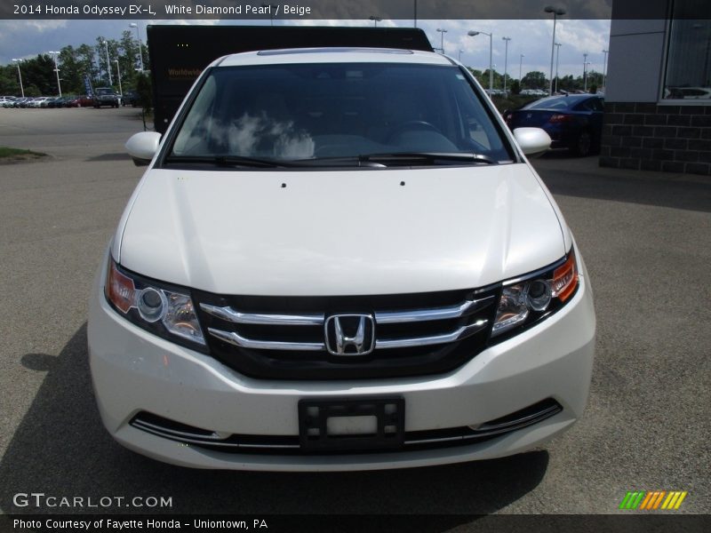 White Diamond Pearl / Beige 2014 Honda Odyssey EX-L