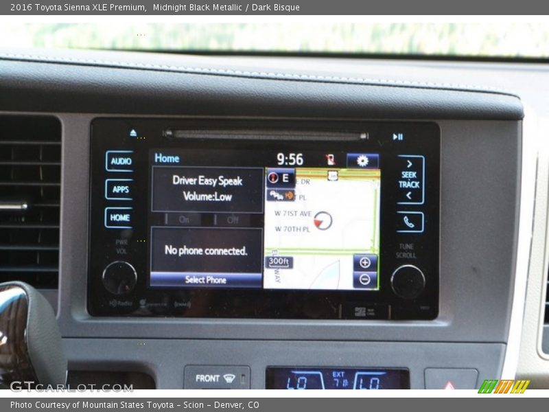 Midnight Black Metallic / Dark Bisque 2016 Toyota Sienna XLE Premium