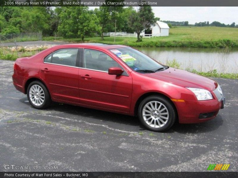 Vivid Red Metallic / Dark Charcoal/Medium Light Stone 2006 Mercury Milan V6 Premier
