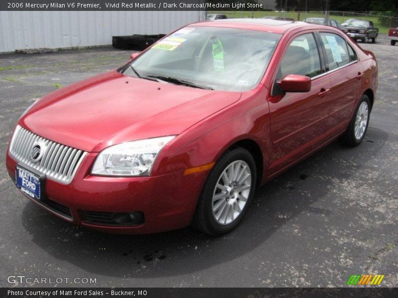 Vivid Red Metallic / Dark Charcoal/Medium Light Stone 2006 Mercury Milan V6 Premier
