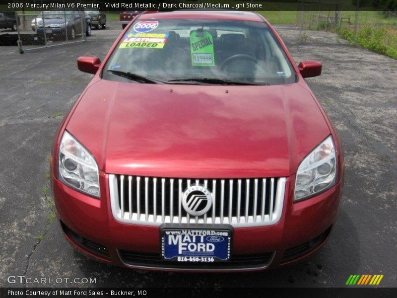 Vivid Red Metallic / Dark Charcoal/Medium Light Stone 2006 Mercury Milan V6 Premier