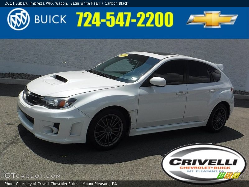 Satin White Pearl / Carbon Black 2011 Subaru Impreza WRX Wagon
