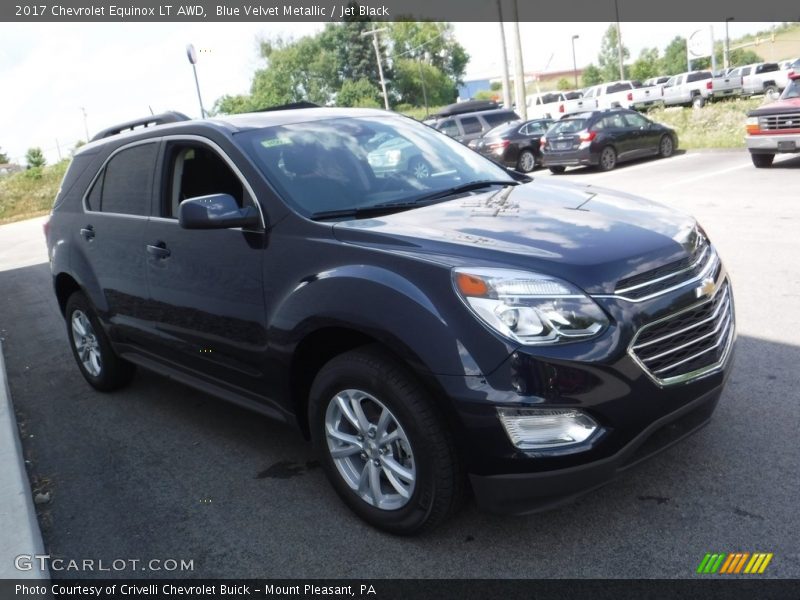 Blue Velvet Metallic / Jet Black 2017 Chevrolet Equinox LT AWD