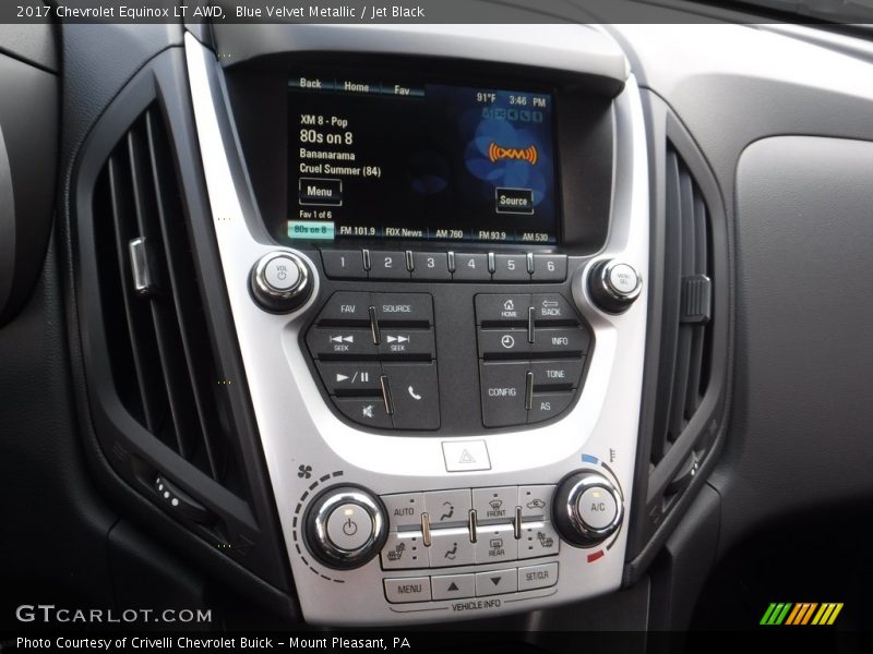 Blue Velvet Metallic / Jet Black 2017 Chevrolet Equinox LT AWD