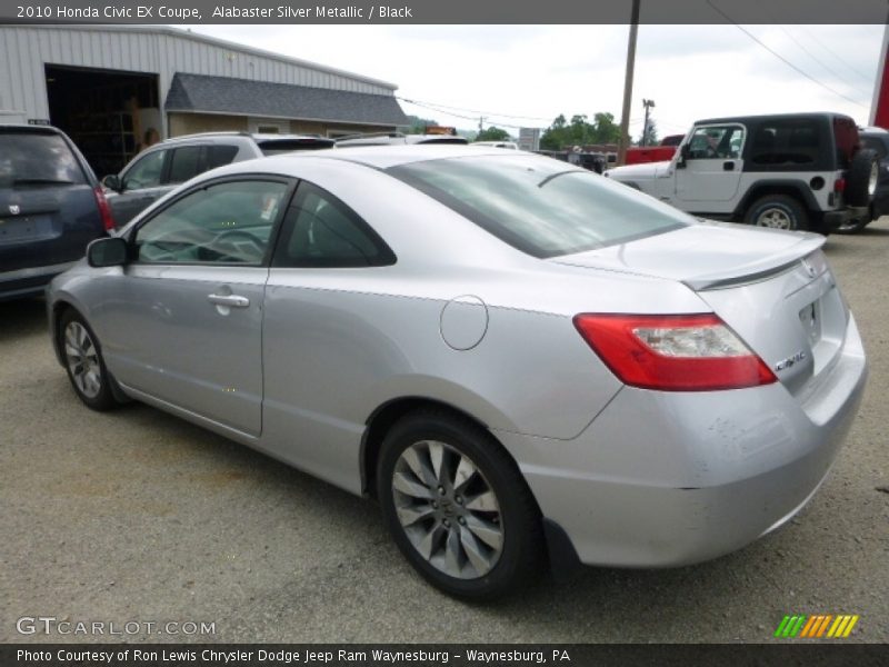 Alabaster Silver Metallic / Black 2010 Honda Civic EX Coupe