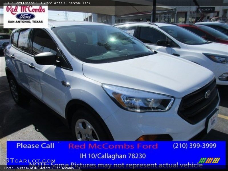 Oxford White / Charcoal Black 2017 Ford Escape S