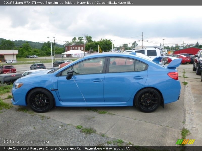 Hyper Blue / Carbon Black/Hyper Blue 2016 Subaru WRX STI HyperBlue Limited Edition