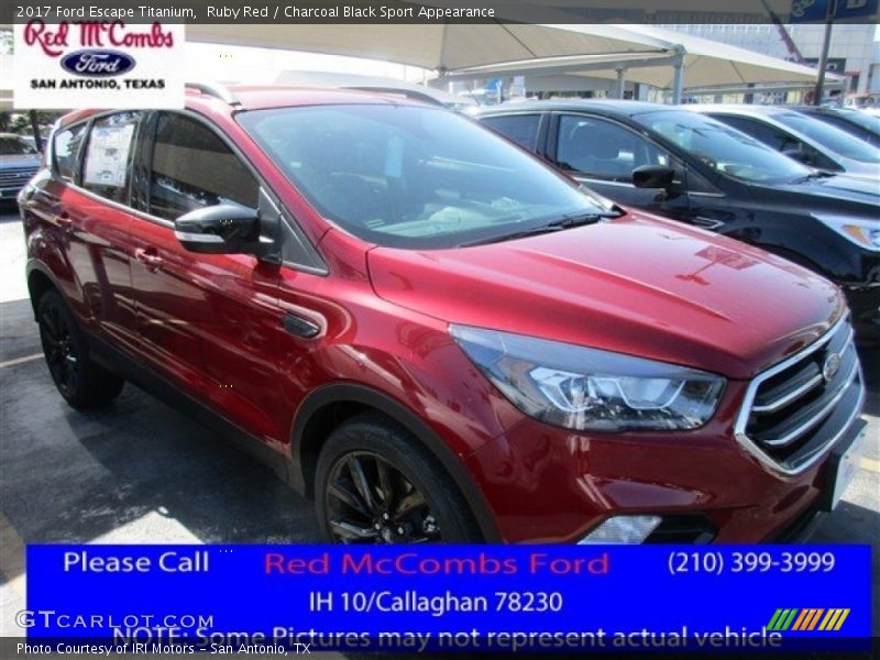 Ruby Red / Charcoal Black Sport Appearance 2017 Ford Escape Titanium