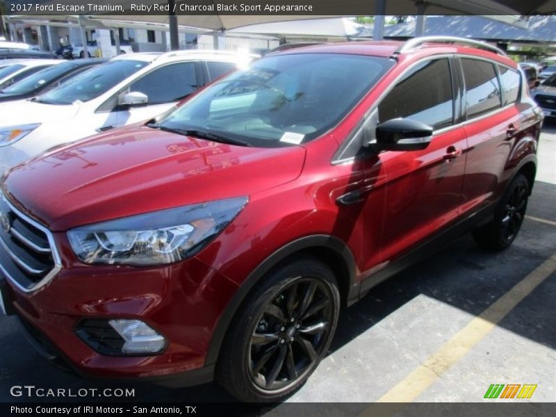 Ruby Red / Charcoal Black Sport Appearance 2017 Ford Escape Titanium