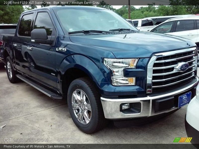 Blue Jeans / Medium Earth Gray 2016 Ford F150 XLT SuperCrew