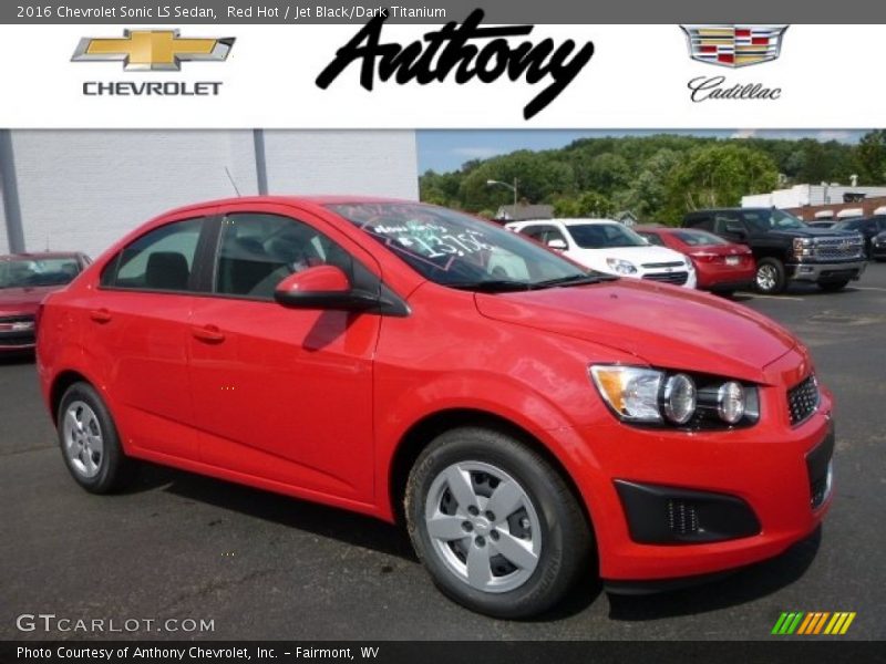 Red Hot / Jet Black/Dark Titanium 2016 Chevrolet Sonic LS Sedan