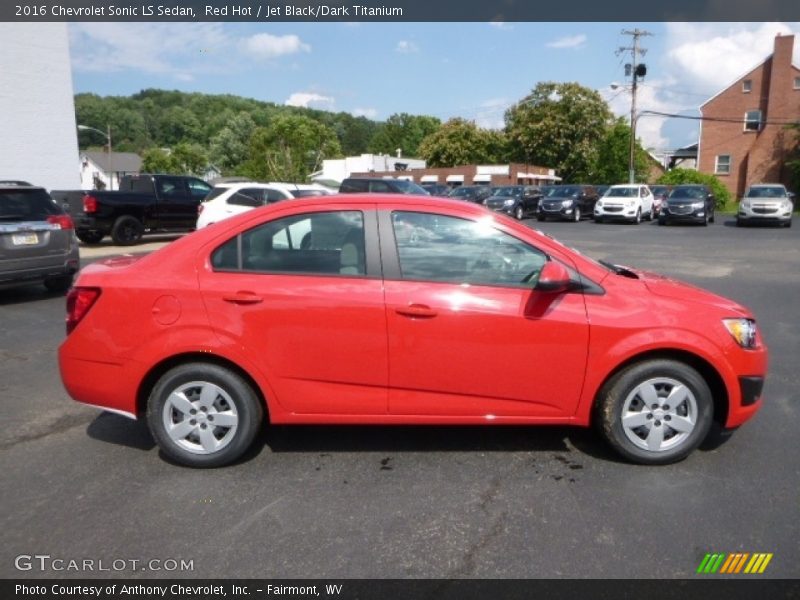 Red Hot / Jet Black/Dark Titanium 2016 Chevrolet Sonic LS Sedan