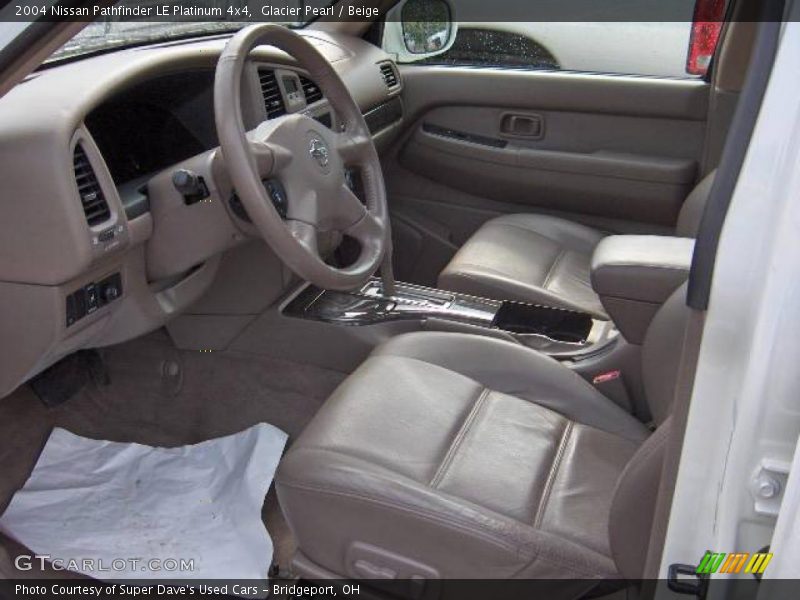 Glacier Pearl / Beige 2004 Nissan Pathfinder LE Platinum 4x4