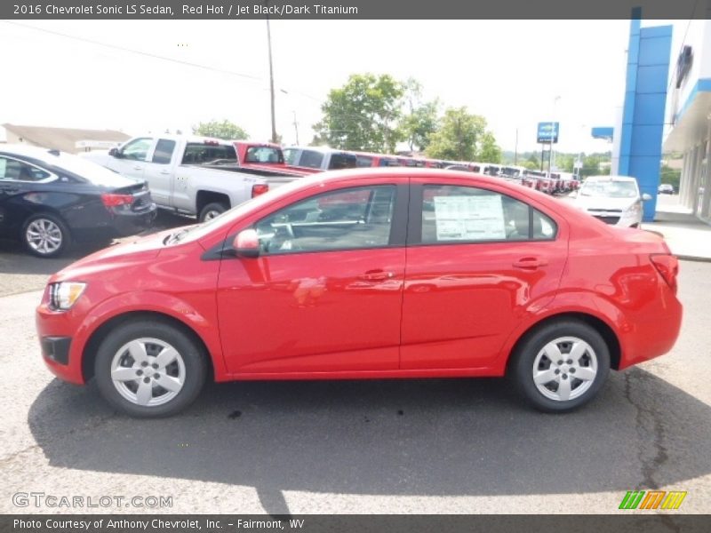 Red Hot / Jet Black/Dark Titanium 2016 Chevrolet Sonic LS Sedan