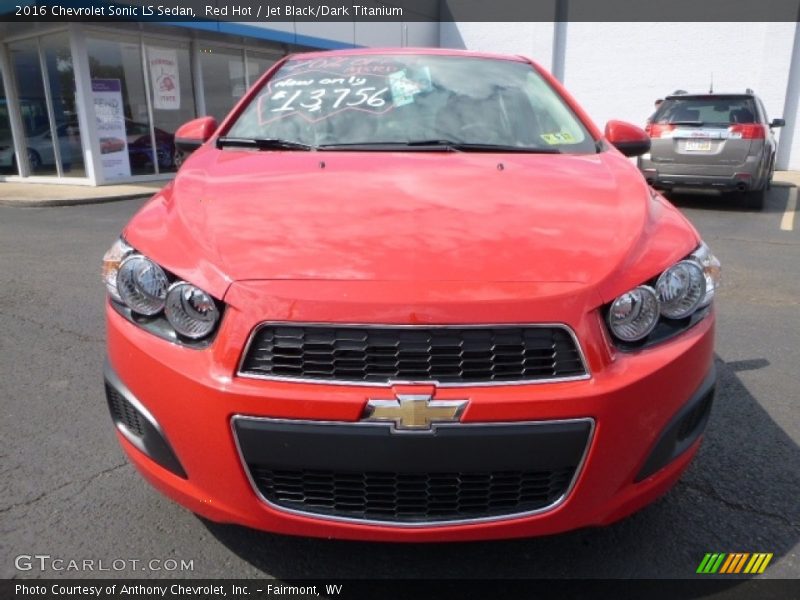 Red Hot / Jet Black/Dark Titanium 2016 Chevrolet Sonic LS Sedan