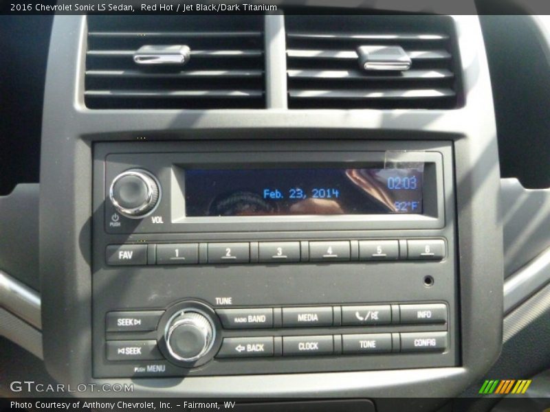 Red Hot / Jet Black/Dark Titanium 2016 Chevrolet Sonic LS Sedan
