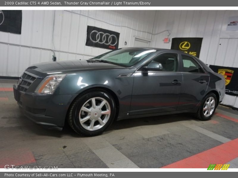 Thunder Gray ChromaFlair / Light Titanium/Ebony 2009 Cadillac CTS 4 AWD Sedan