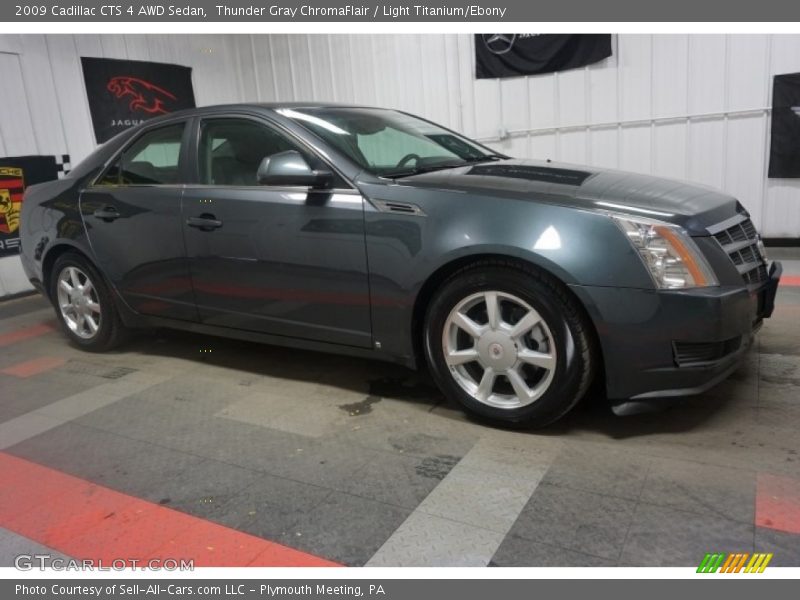Thunder Gray ChromaFlair / Light Titanium/Ebony 2009 Cadillac CTS 4 AWD Sedan