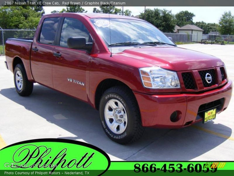 Red Brawn / Graphite Black/Titanium 2007 Nissan Titan XE Crew Cab