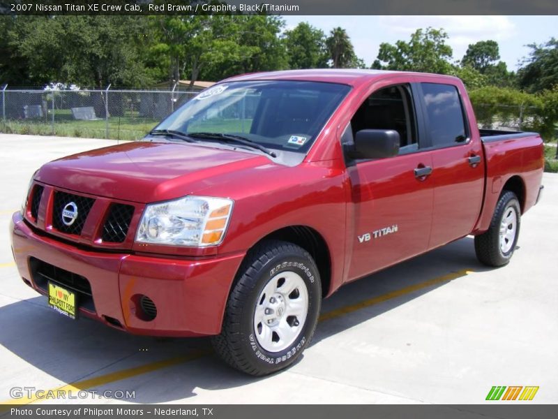 Red Brawn / Graphite Black/Titanium 2007 Nissan Titan XE Crew Cab