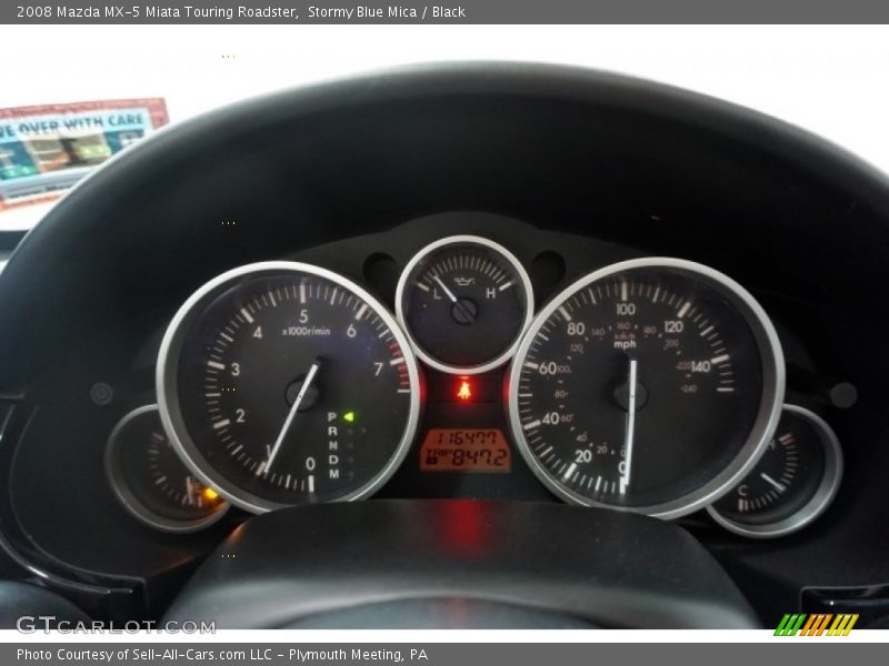 Stormy Blue Mica / Black 2008 Mazda MX-5 Miata Touring Roadster