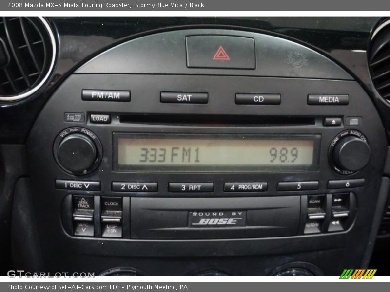 Stormy Blue Mica / Black 2008 Mazda MX-5 Miata Touring Roadster