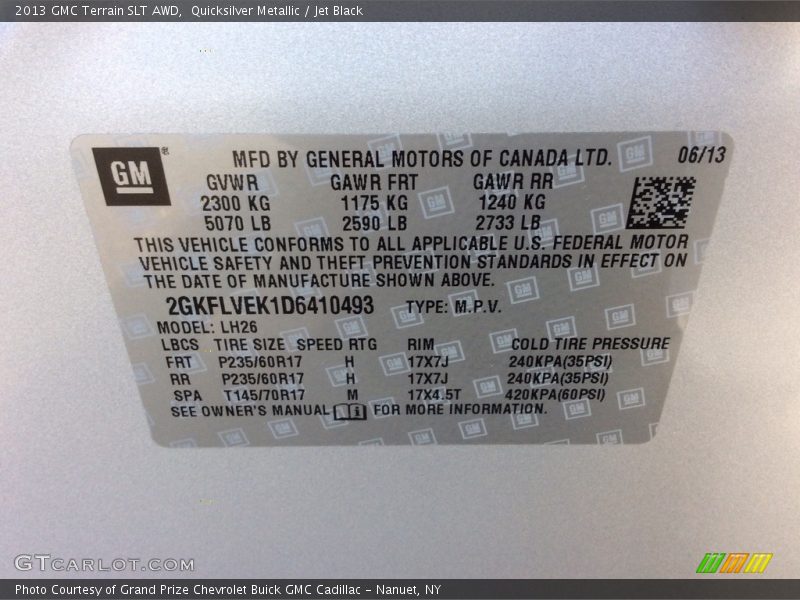 Quicksilver Metallic / Jet Black 2013 GMC Terrain SLT AWD