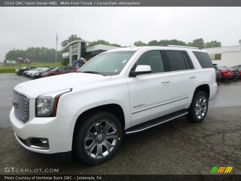 White Frost Tricoat / Cocoa/Dark Atmosphere 2016 GMC Yukon Denali 4WD