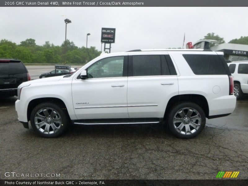 White Frost Tricoat / Cocoa/Dark Atmosphere 2016 GMC Yukon Denali 4WD
