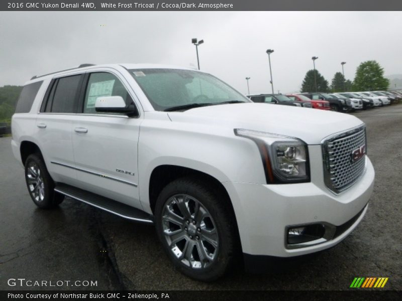 White Frost Tricoat / Cocoa/Dark Atmosphere 2016 GMC Yukon Denali 4WD