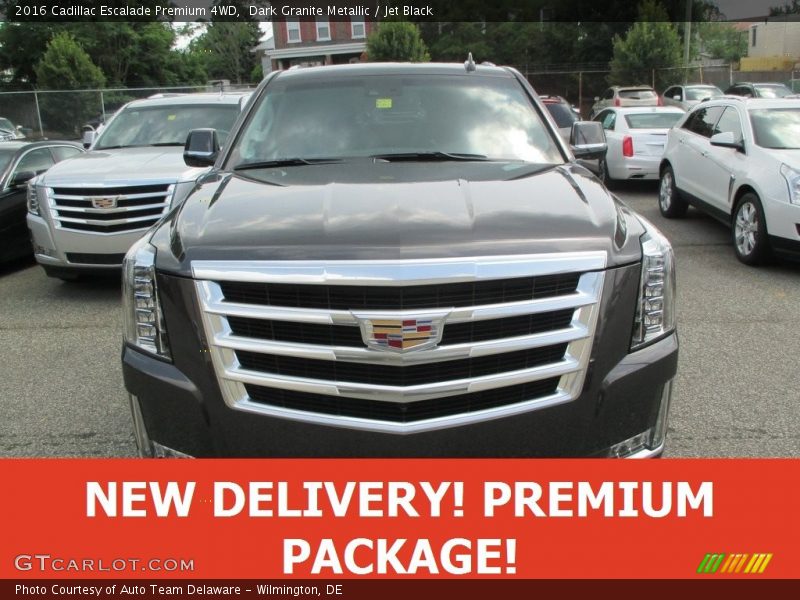 Dark Granite Metallic / Jet Black 2016 Cadillac Escalade Premium 4WD