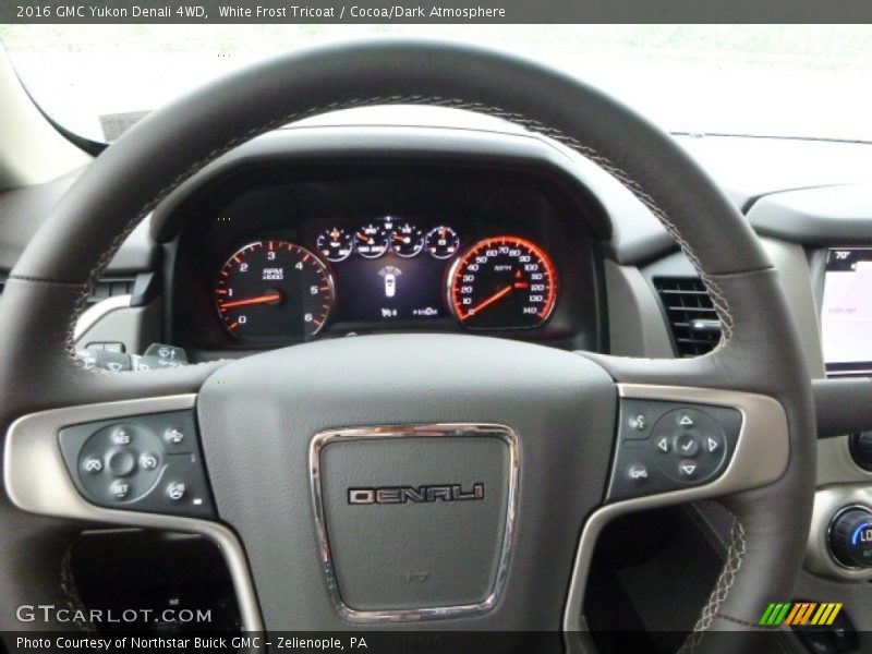 White Frost Tricoat / Cocoa/Dark Atmosphere 2016 GMC Yukon Denali 4WD