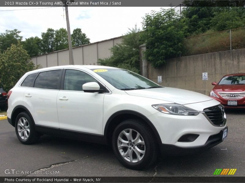 Crystal White Pearl Mica / Sand 2013 Mazda CX-9 Touring AWD