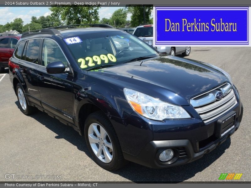 Deep Indigo Pearl / Ivory 2014 Subaru Outback 2.5i Premium