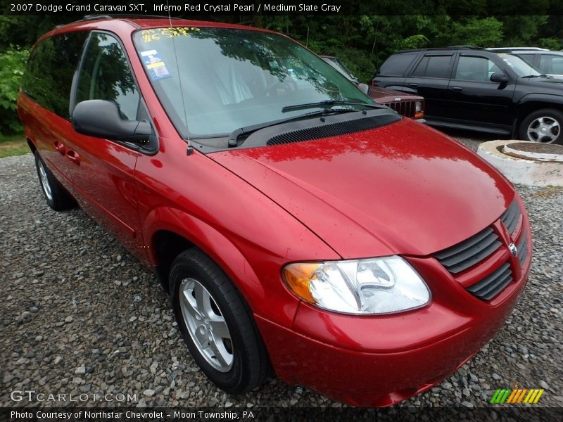 Inferno Red Crystal Pearl / Medium Slate Gray 2007 Dodge Grand Caravan SXT