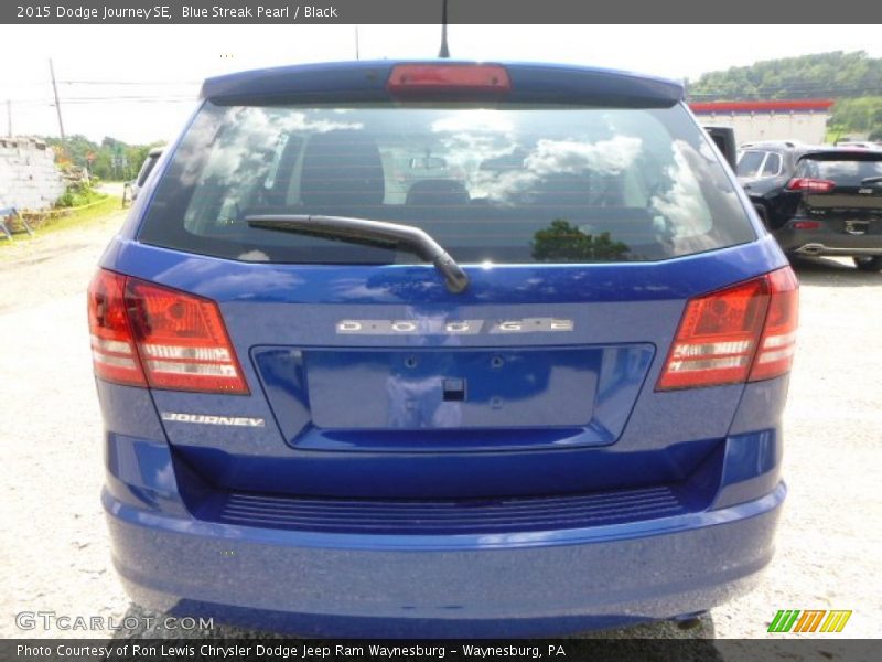 Blue Streak Pearl / Black 2015 Dodge Journey SE