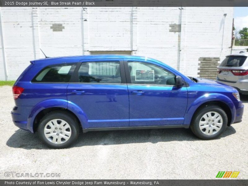 Blue Streak Pearl / Black 2015 Dodge Journey SE