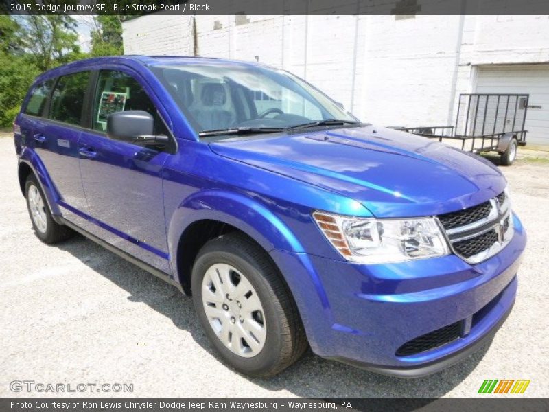 Blue Streak Pearl / Black 2015 Dodge Journey SE