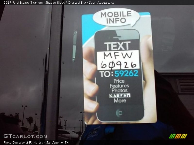 Shadow Black / Charcoal Black Sport Appearance 2017 Ford Escape Titanium