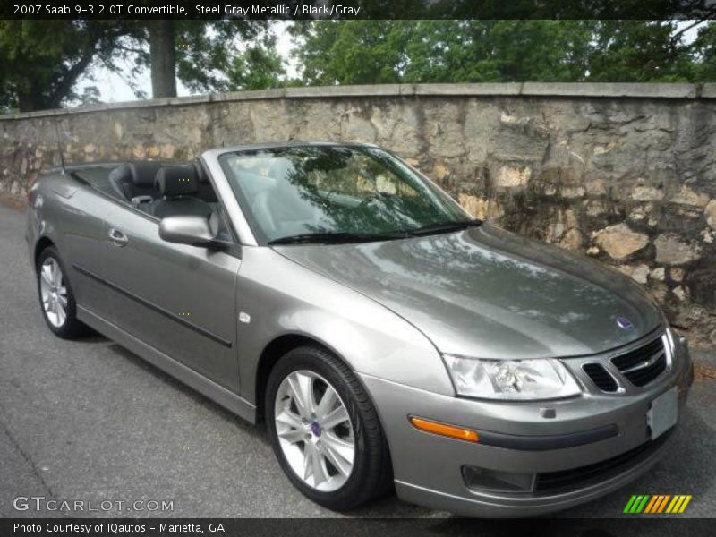 Steel Gray Metallic / Black/Gray 2007 Saab 9-3 2.0T Convertible
