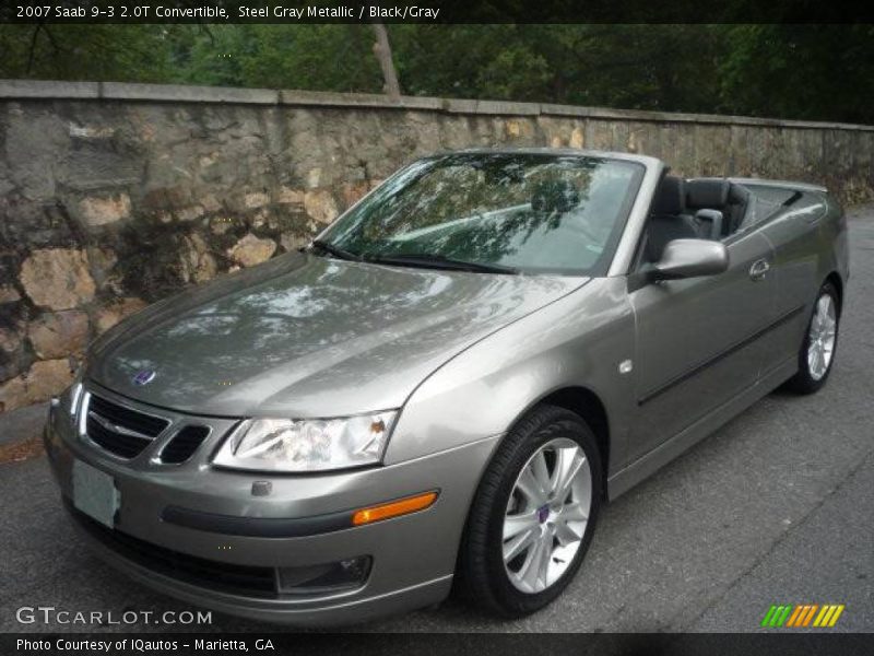 Steel Gray Metallic / Black/Gray 2007 Saab 9-3 2.0T Convertible