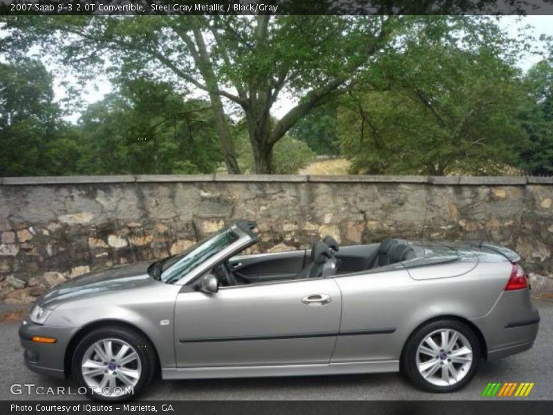 Steel Gray Metallic / Black/Gray 2007 Saab 9-3 2.0T Convertible
